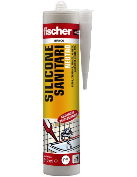 FISCHER Cartuccia silicone sanitari neutro antimuffa SNS