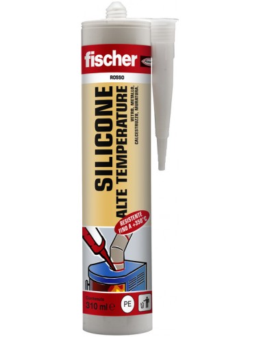 FISCHER Silicone acetico alte temperature nero SAT, Ferramenta